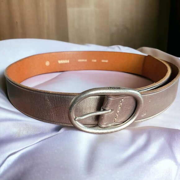 NWT FOSSIL Qty 2 MED Genuine Leather Belts Designer Belts - Picture 3 of 14